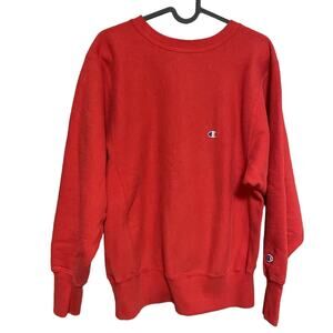 Vintage Champion Reverse Weave Warmup Sweatshirt Crewneck Red 80s 90s Sz M
